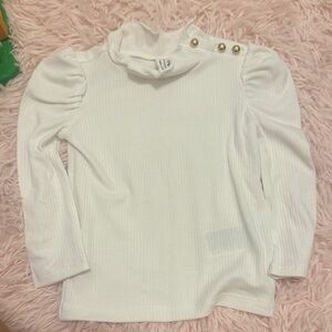 Janie and Jack White Long Sleeve Top with Button Accents